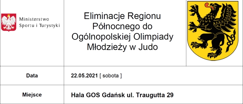 [Zawody] Eliminacje Regionu Północnego do Ogólnopolskiej Olimpiady Młodzieży w Judo [22.05.2021]