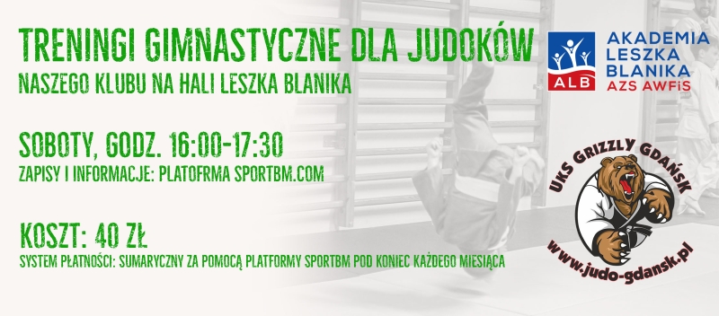 Treningi gimnastyczne dla judoków na Hali Leszka Blanika