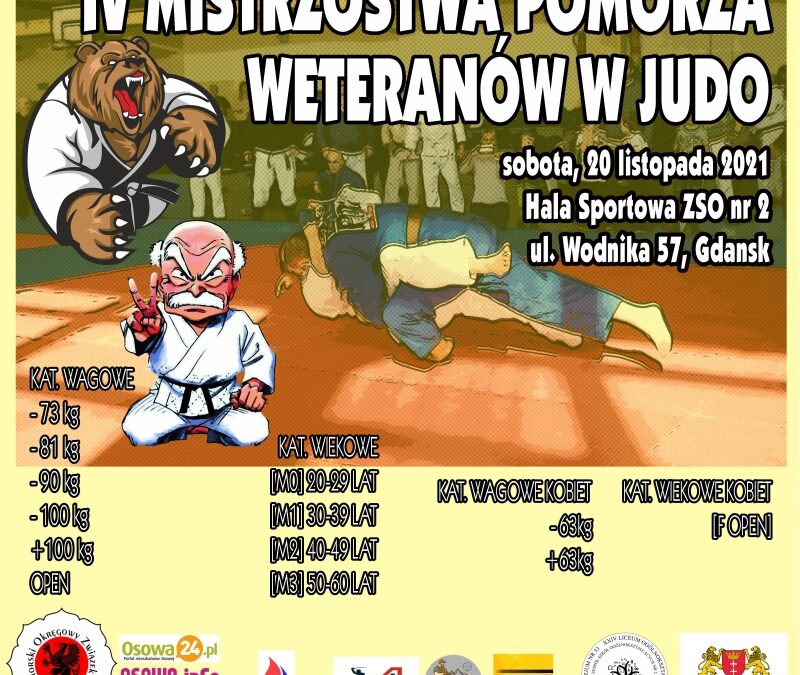 [Zawody] IV Mistrzostwa Pomorza Weteranów w Judo [sobota, 20.11.2021]