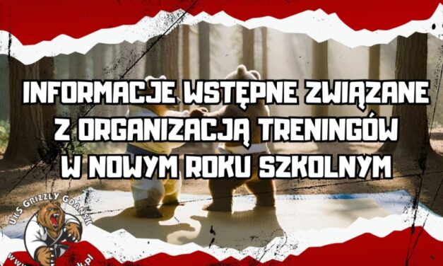 Informacje wstępne związane z organizacją treningów judo w roku szkolnym 2024/2025